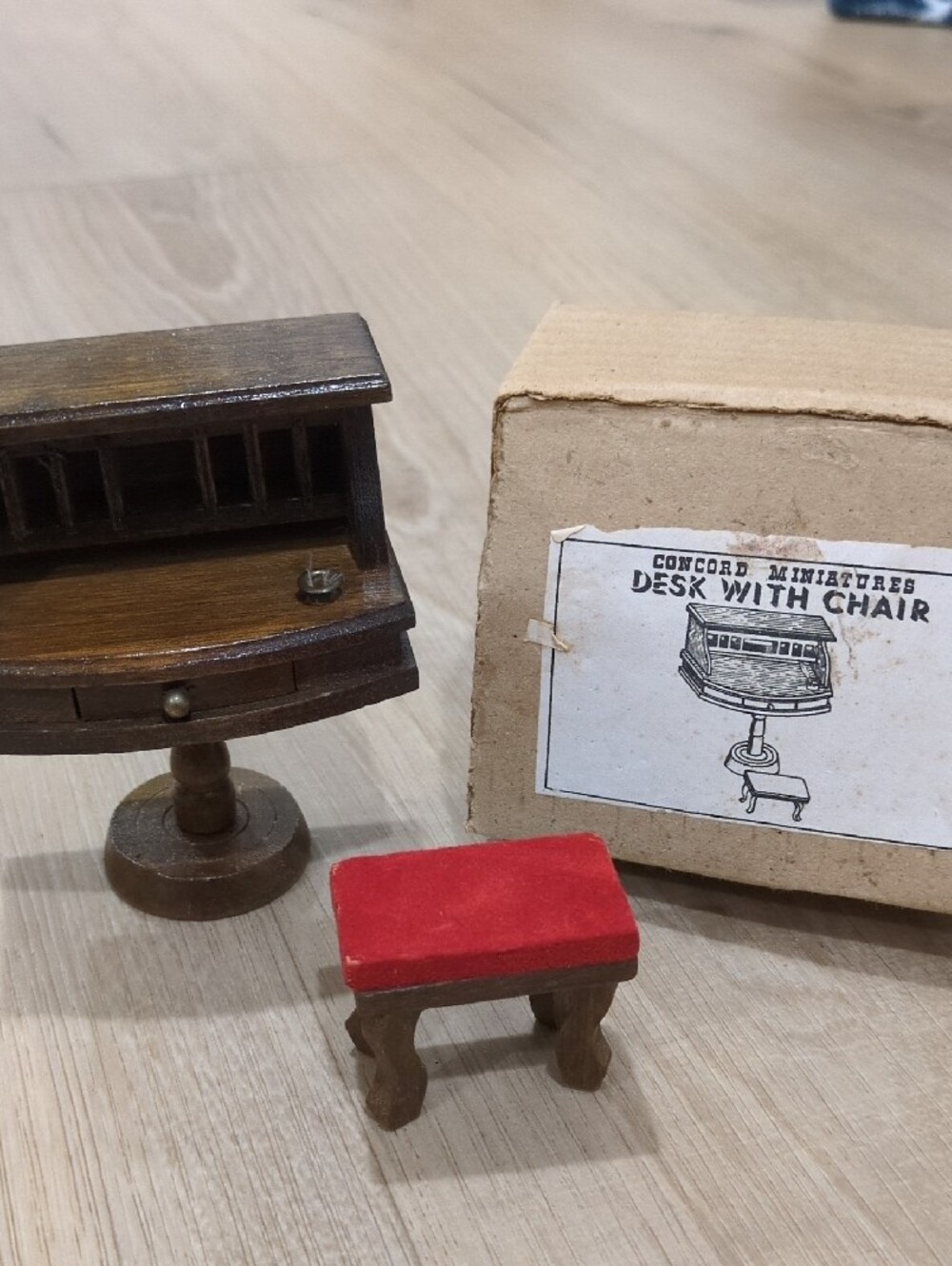 Miniature For A Doll House Desk With Chair.